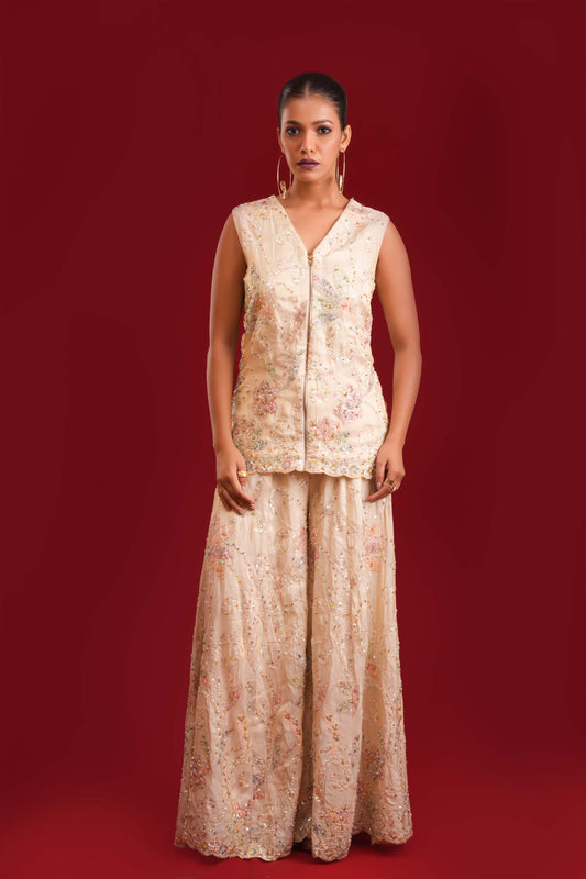 IVORY BAHAAR GARARA SET