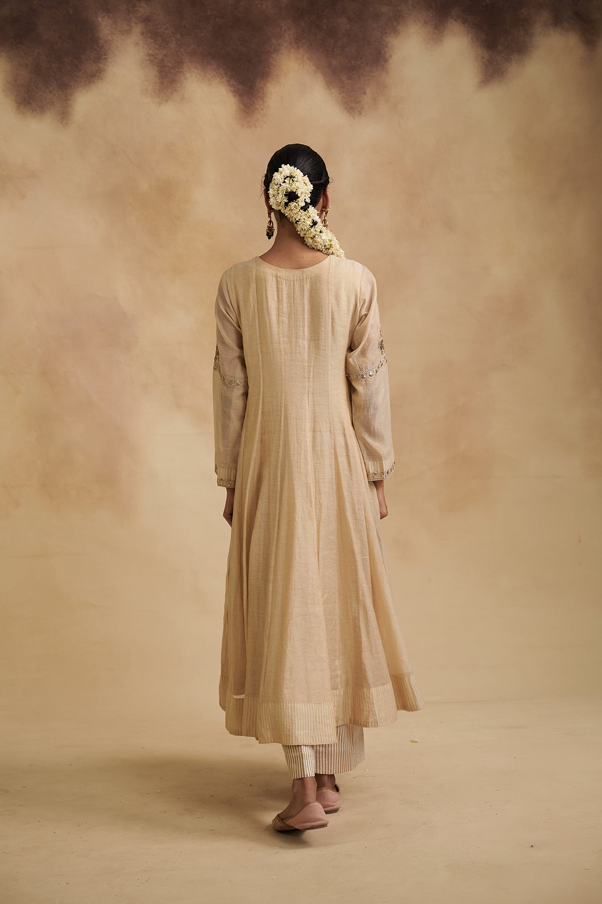 Zari Chanderi Anarkali Suit