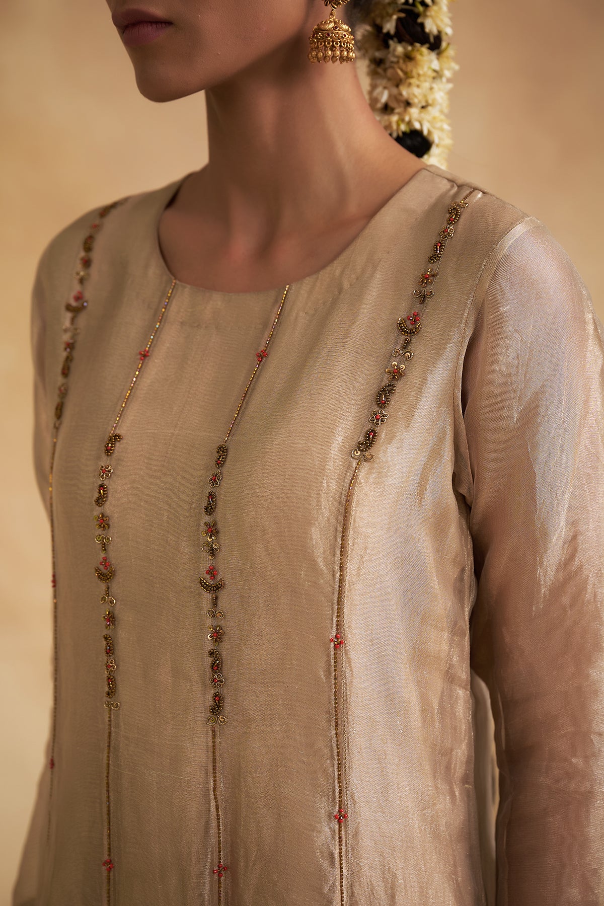 Zari Tissue Silk Anarkali Suit