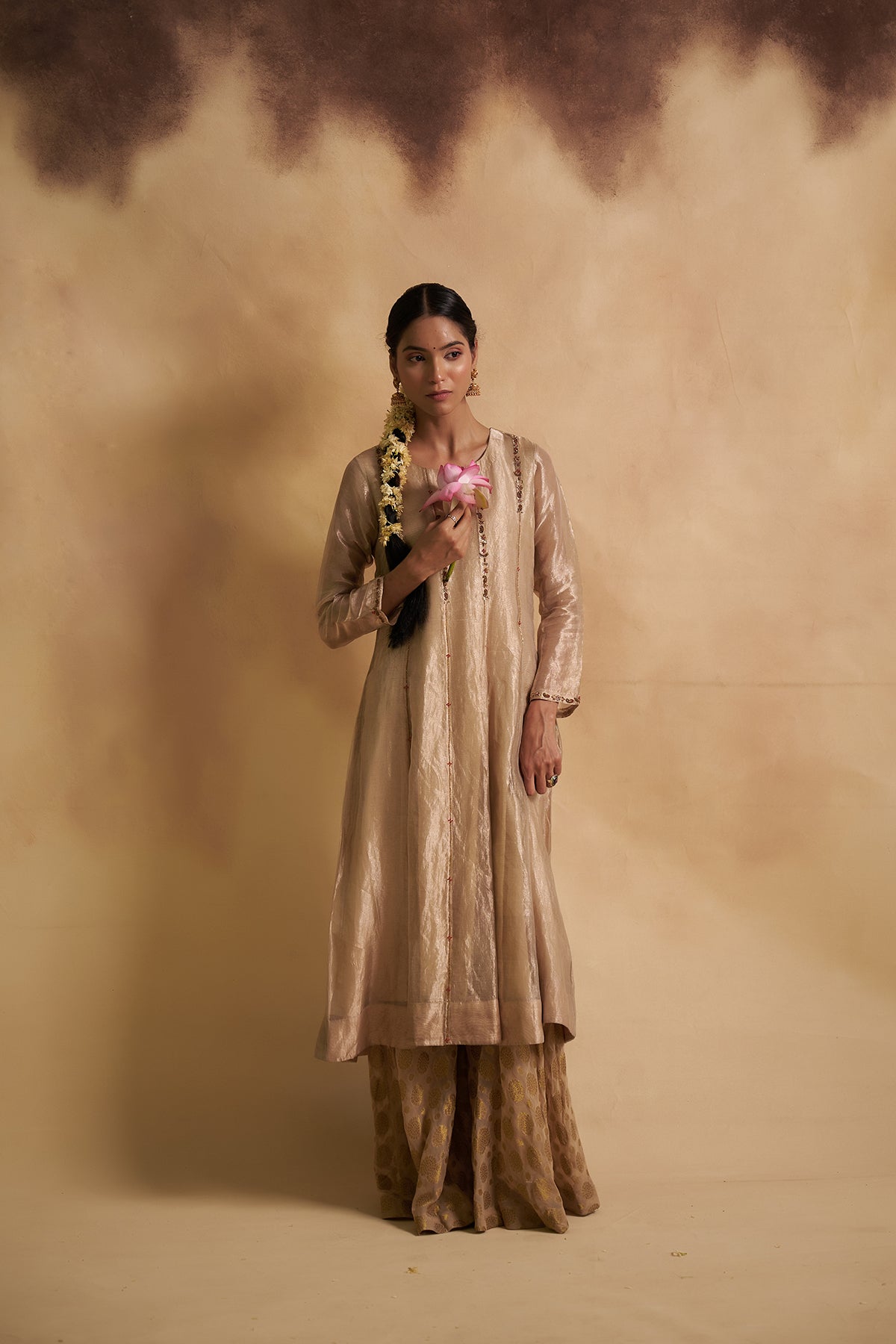 Zari Tissue Silk Anarkali Suit
