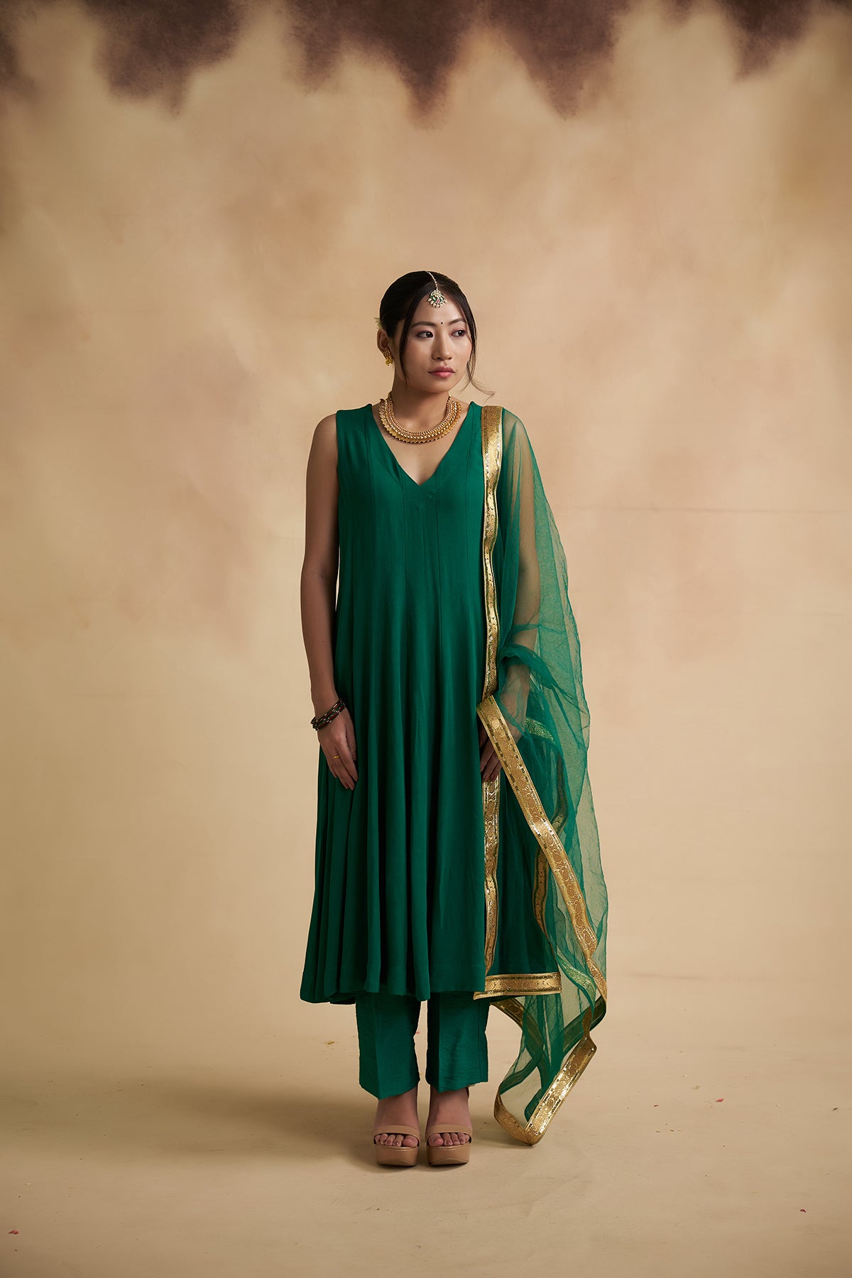 Green Georgette Suit