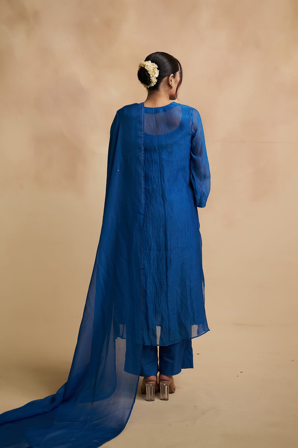 Blue Chanderi Suit Set