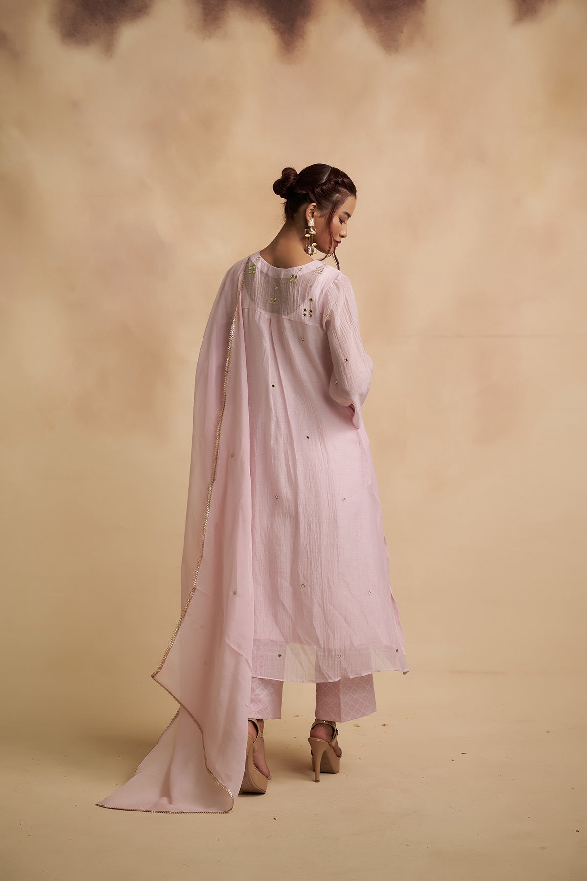 Lavender Mul Chanderi Salwar Suit