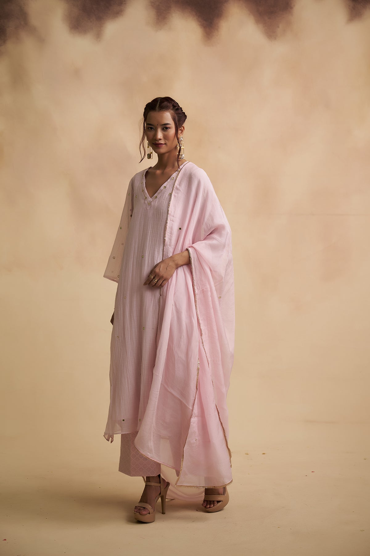 Lavender Mul Chanderi Salwar Suit