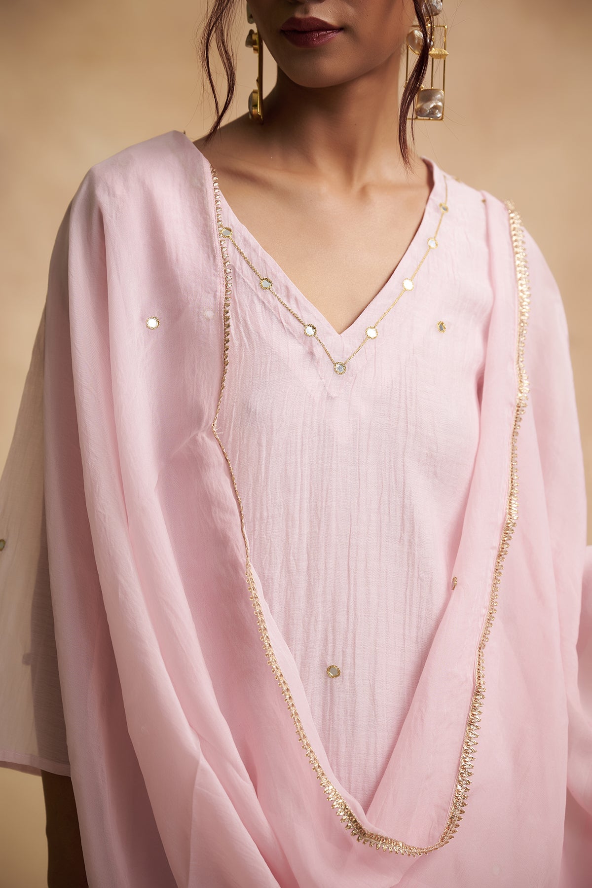 Lavender Mul Chanderi Salwar Suit