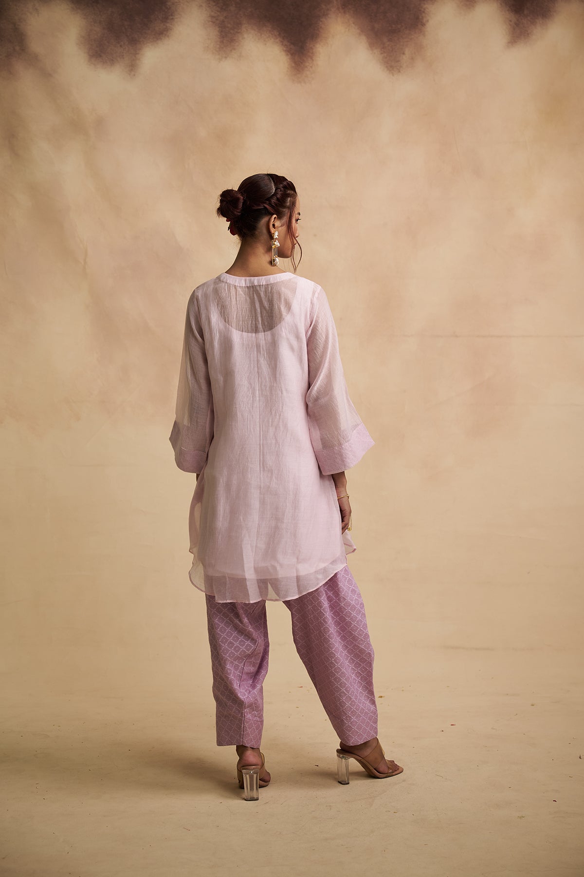 Lavender Mul Chanderi Farsi Salwar Suit