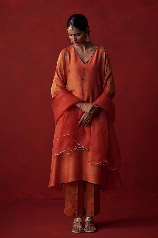 Kausumbha Sheesh Tissue Suit