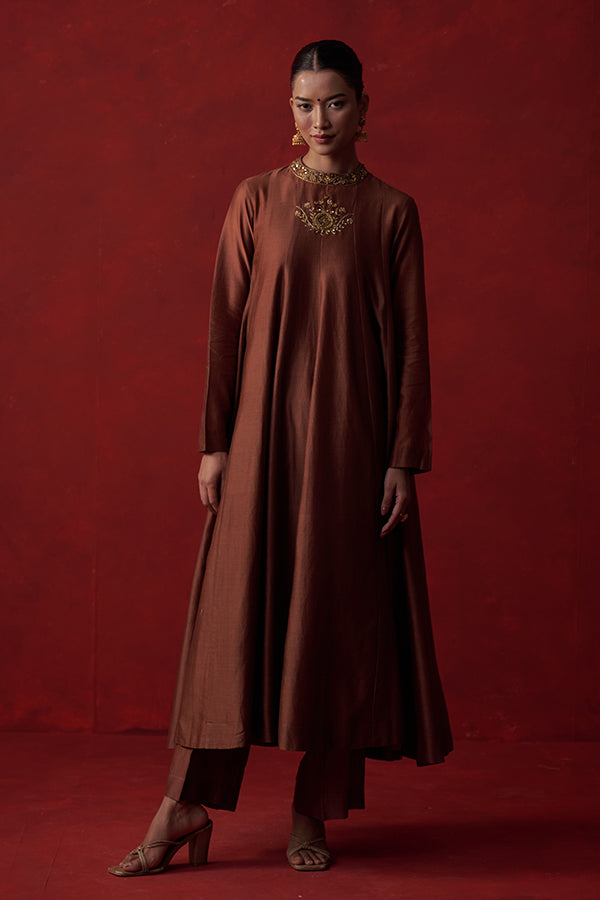 Kapish Anarkali Chanderi Silk Suit