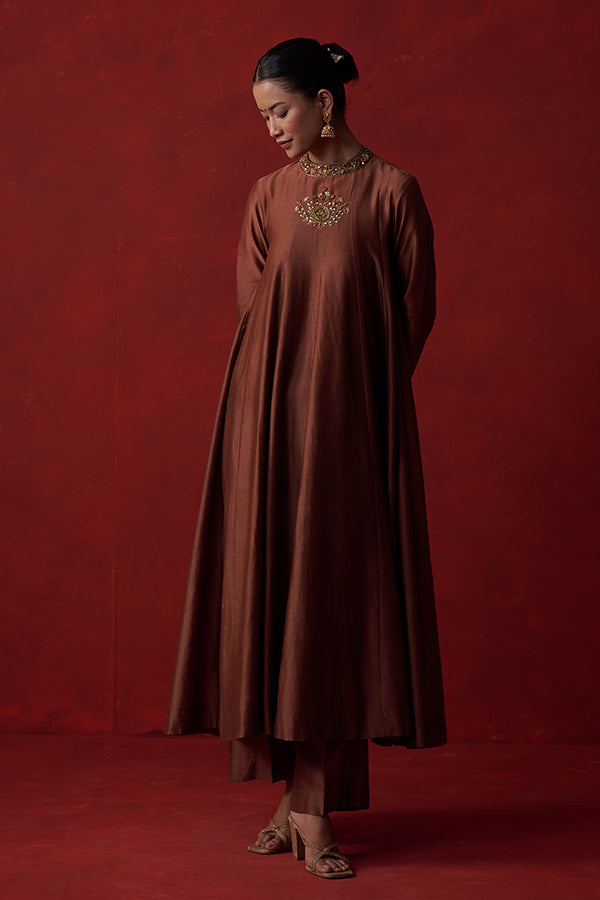 Kapish Anarkali Chanderi Silk Suit