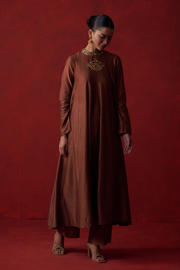 Kapish Anarkali Chanderi Silk Suit