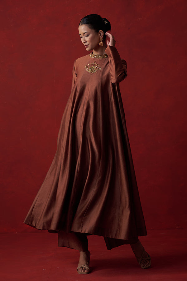 Kapish Anarkali Chanderi Silk Suit