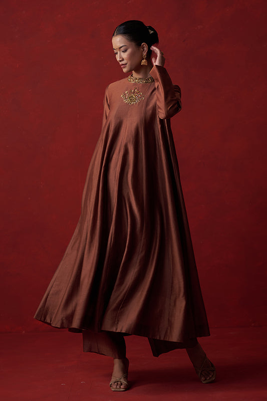 Kapish Anarkali Chanderi Silk Suit