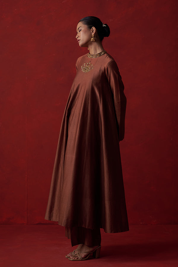 Kapish Anarkali Chanderi Silk Suit