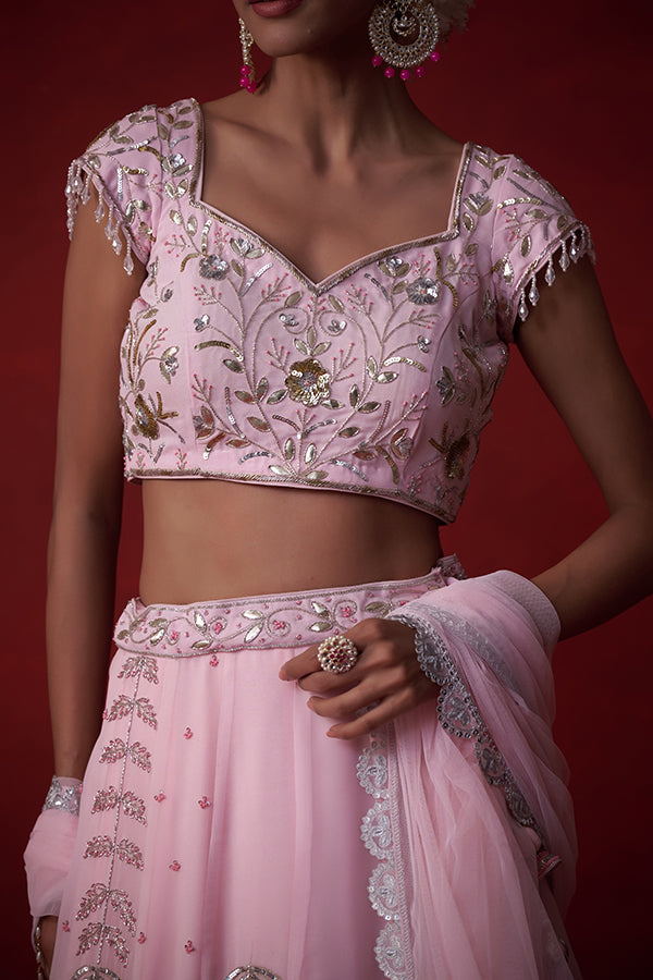 Sitara Gulabi Sajila Lehenga (Kali 14)