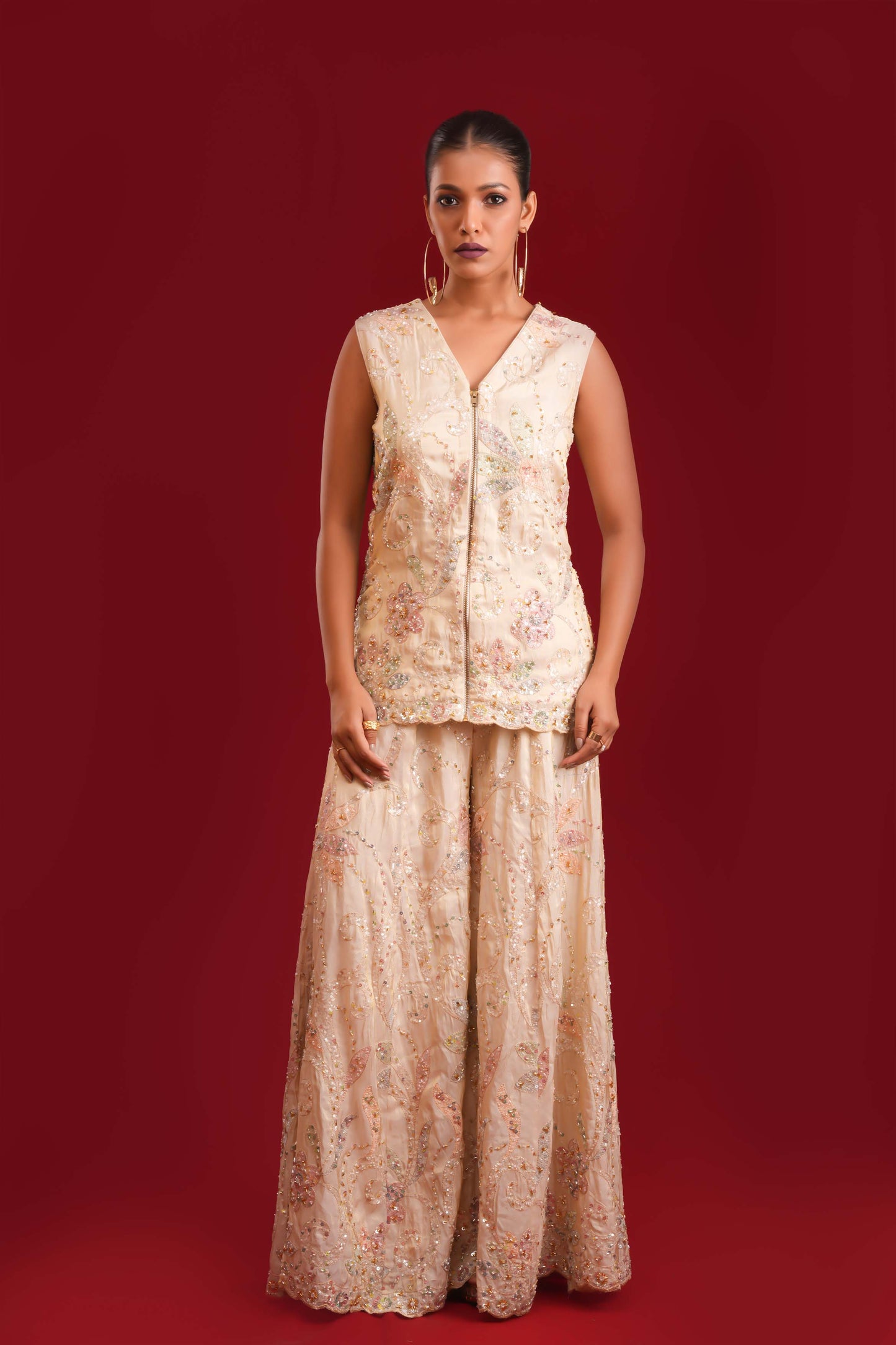 IVORY BAHAAR GARARA SET