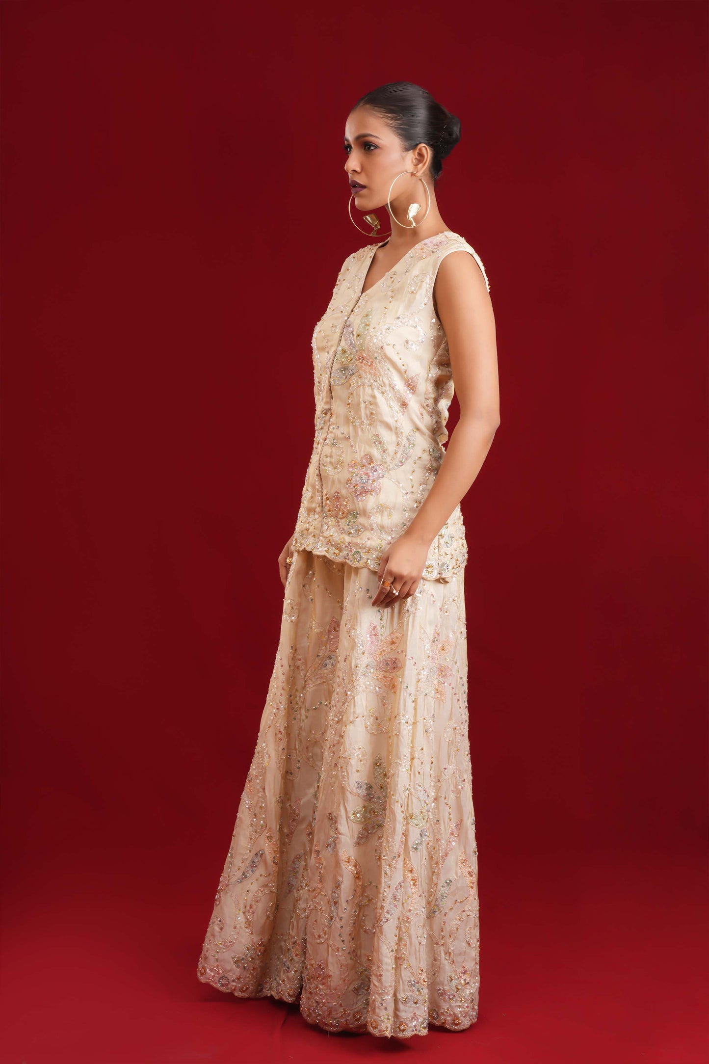 IVORY BAHAAR GARARA SET