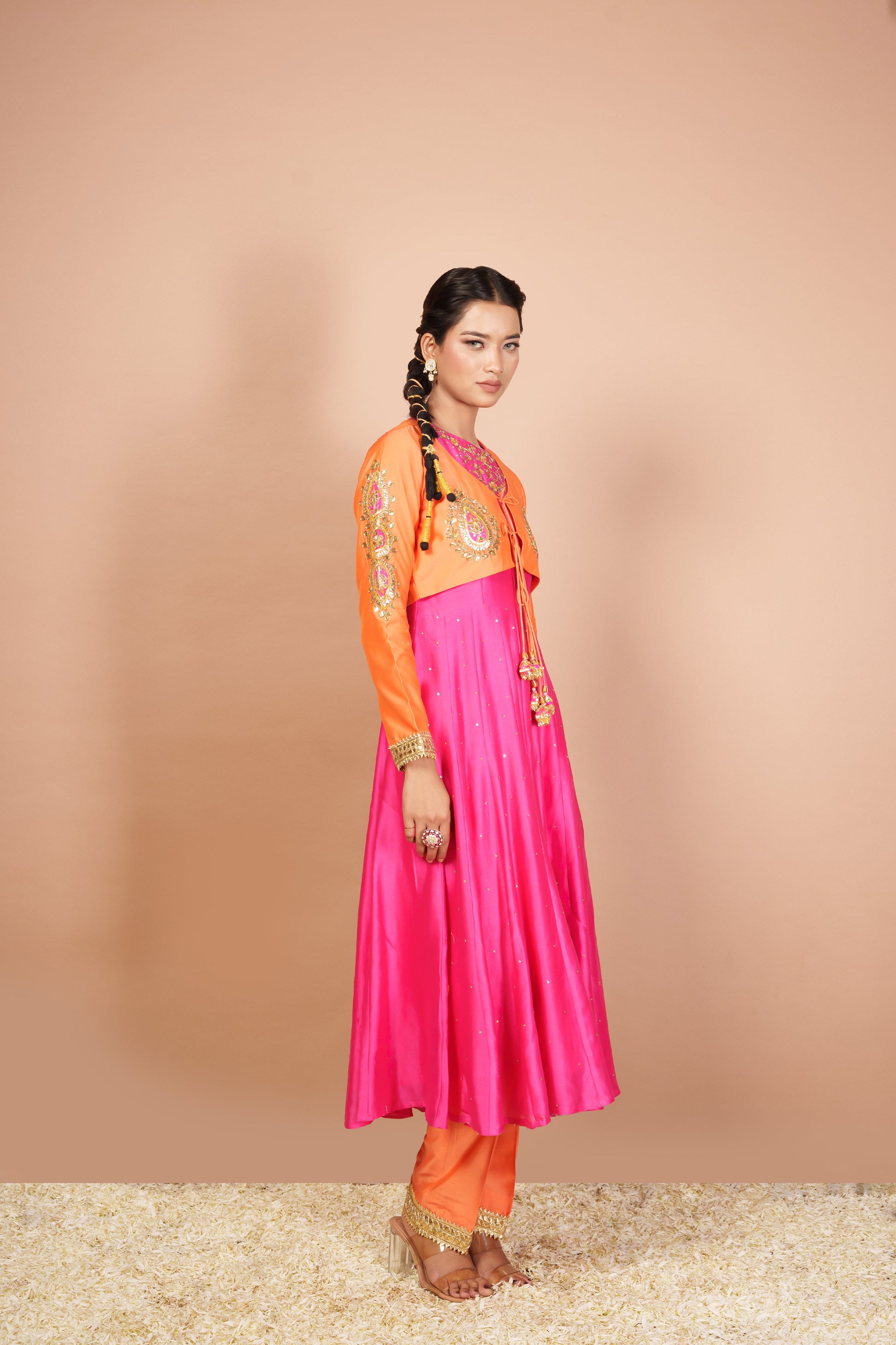 PINK APSARA JACKET SUIT SET