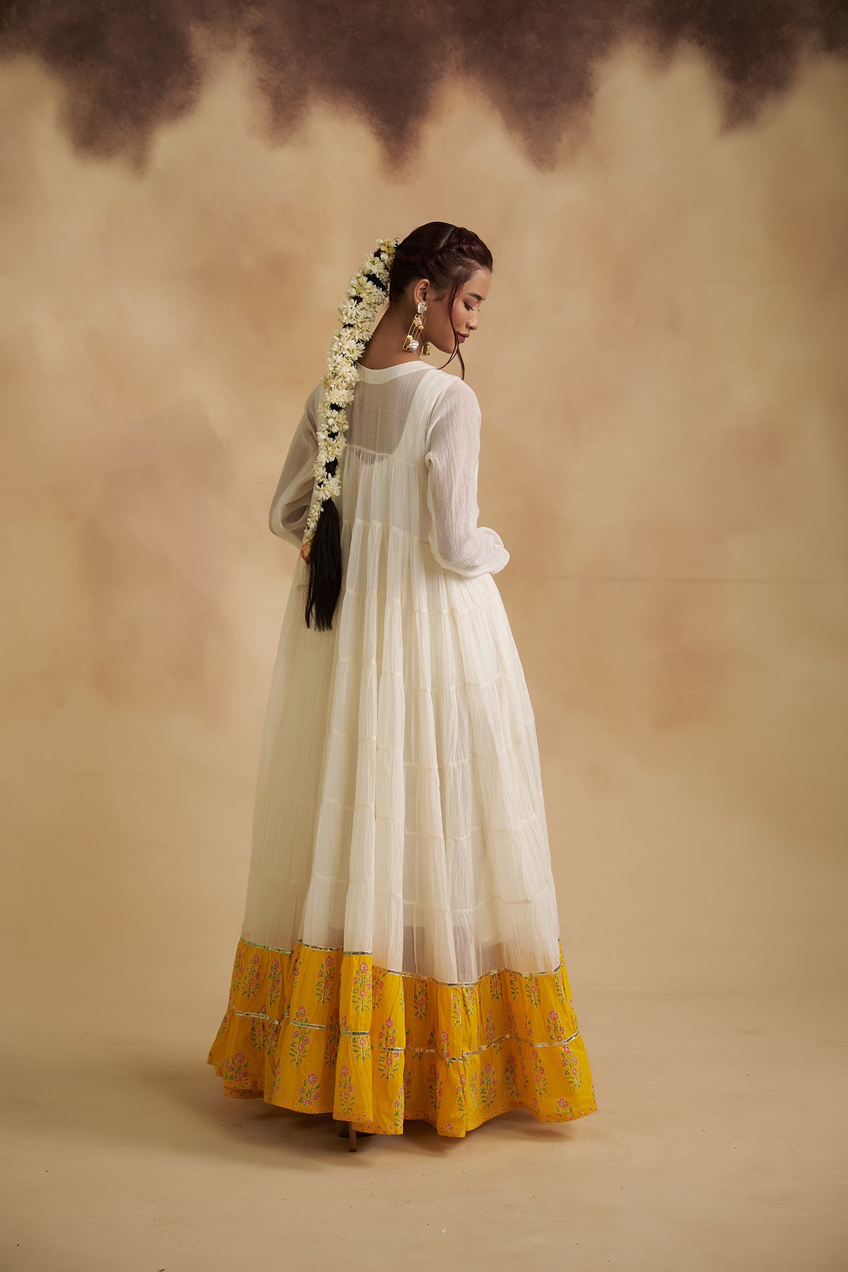 Ivory Mul Chanderi Anarkali Dress