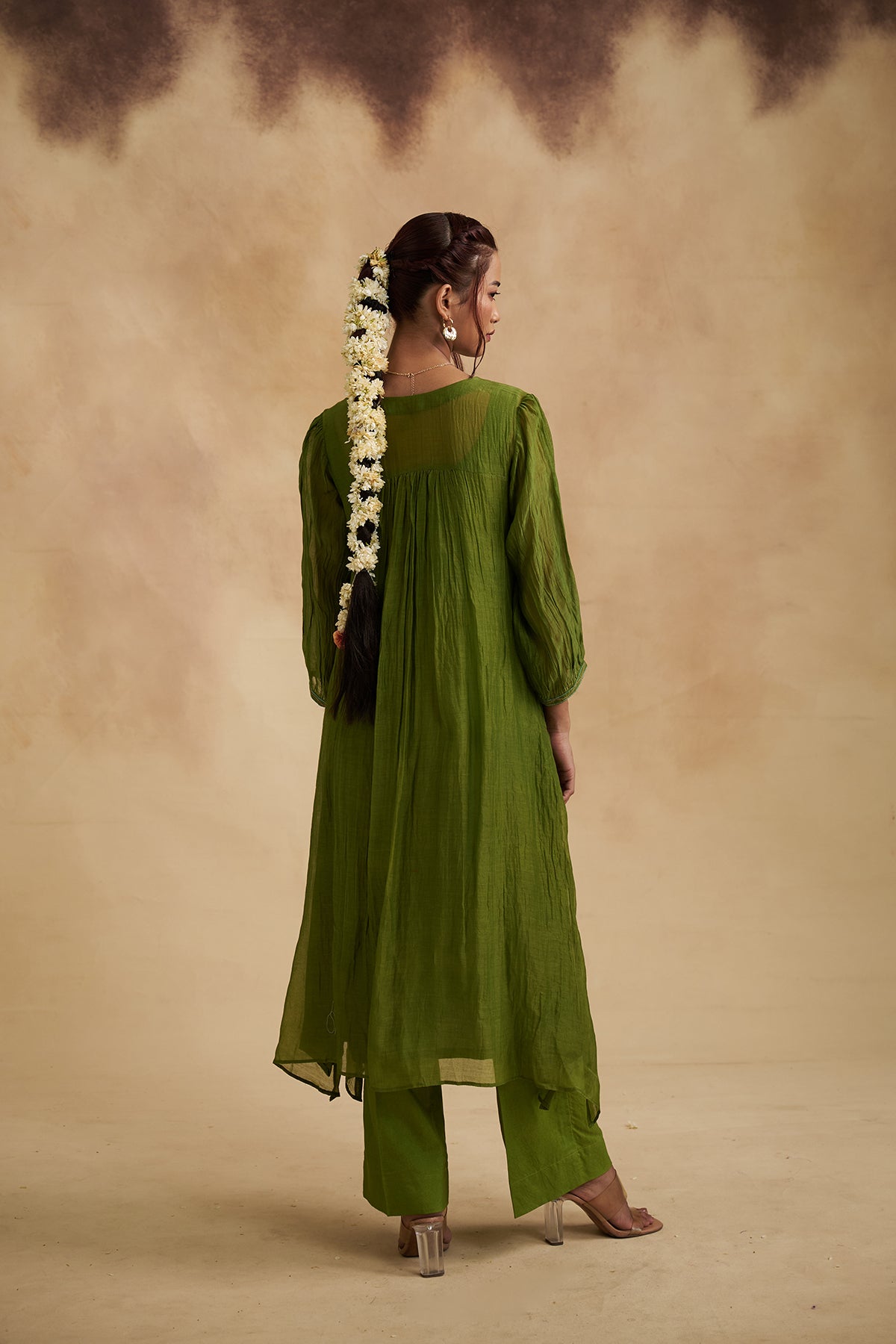 Oliver Green Mul Chanderi Suit