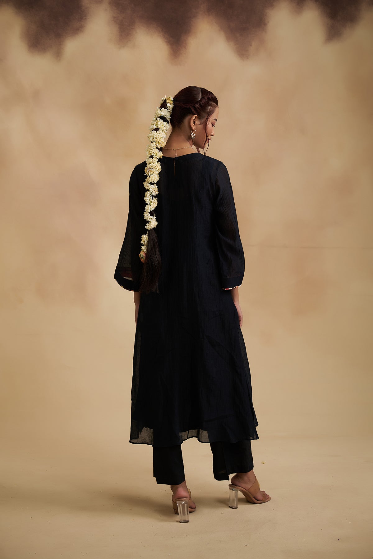 Black Gamthi Design Chanderi Suit
