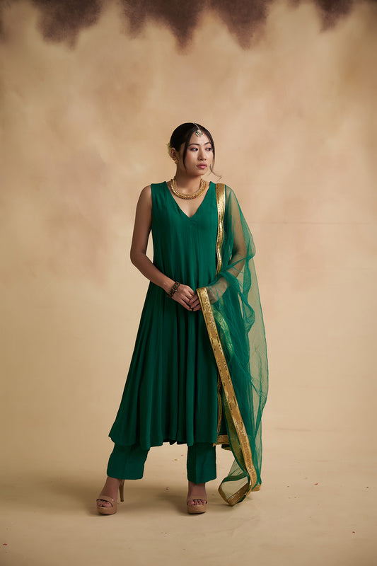 Green Georgette Suit