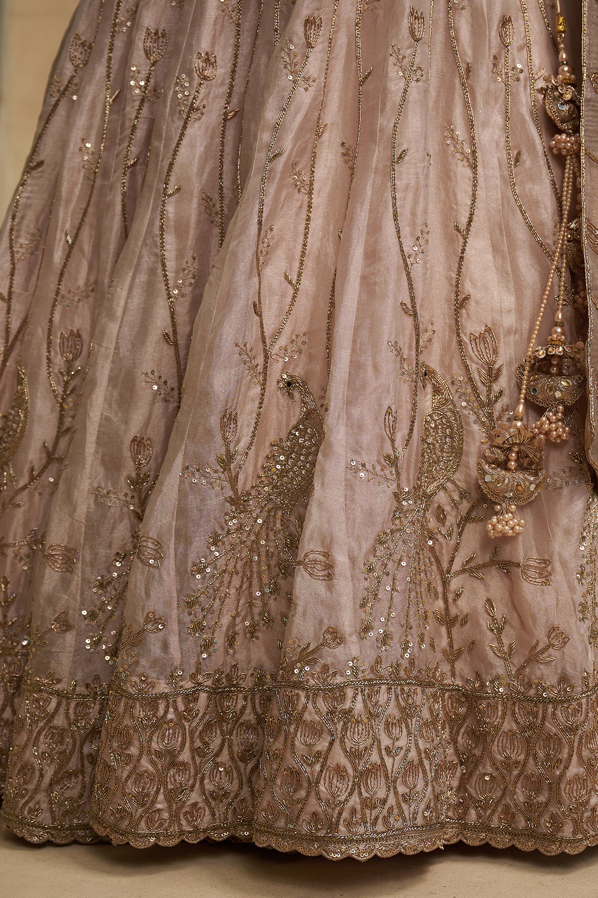 Ivory Tissue Silk Lehenga