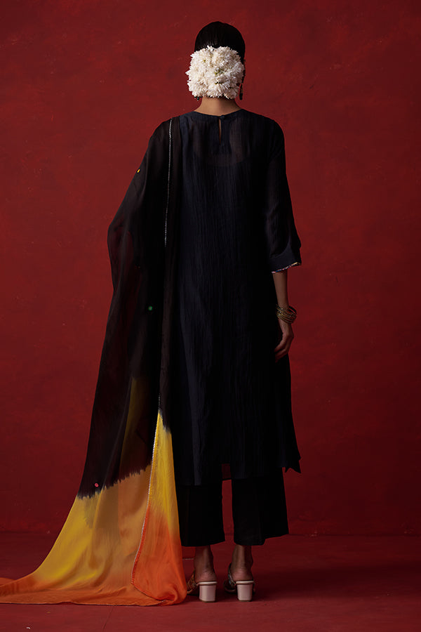 Black Gamthi Design Chanderi Suit