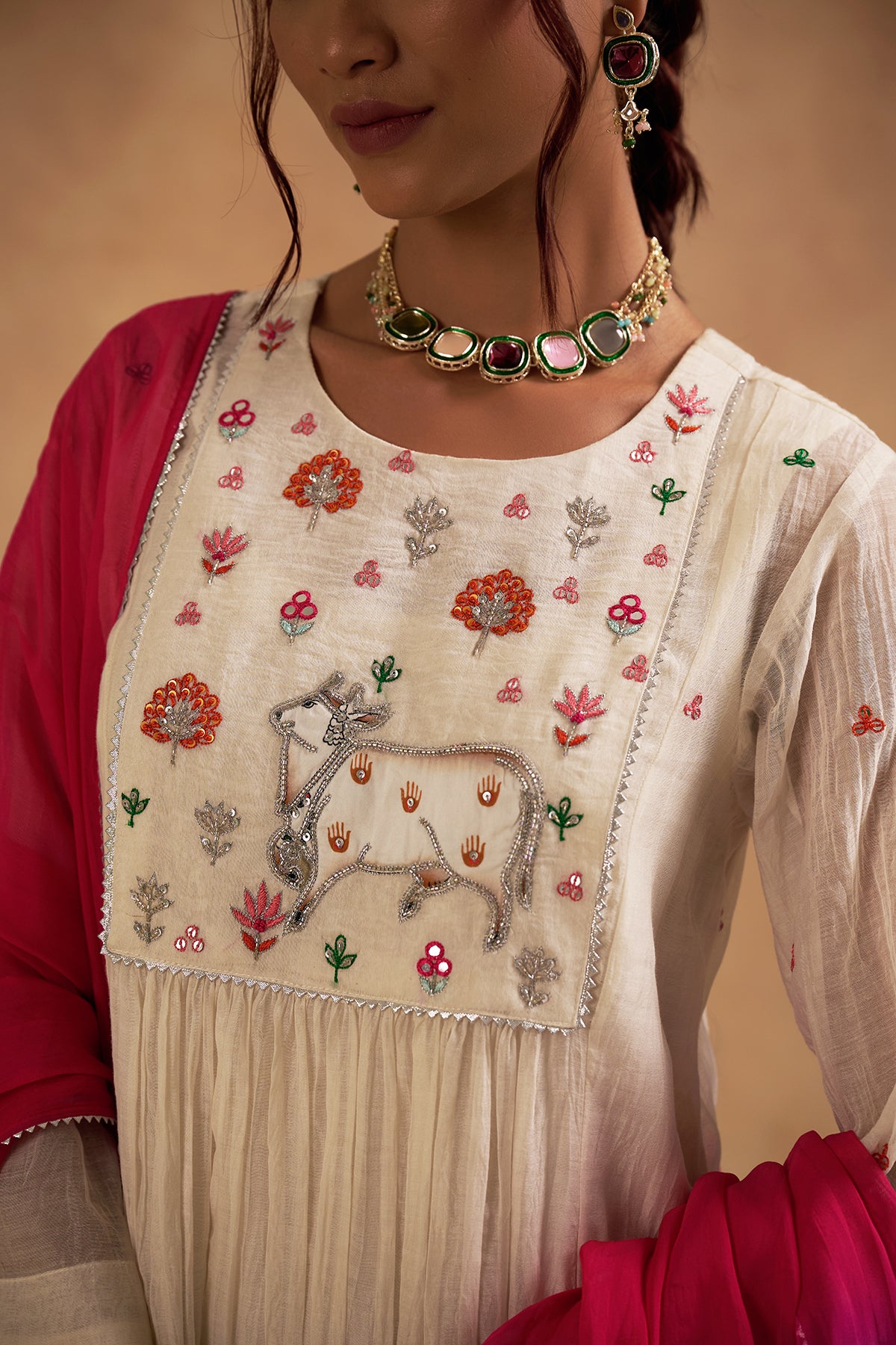 Mul Chanderi Pichwai Suit