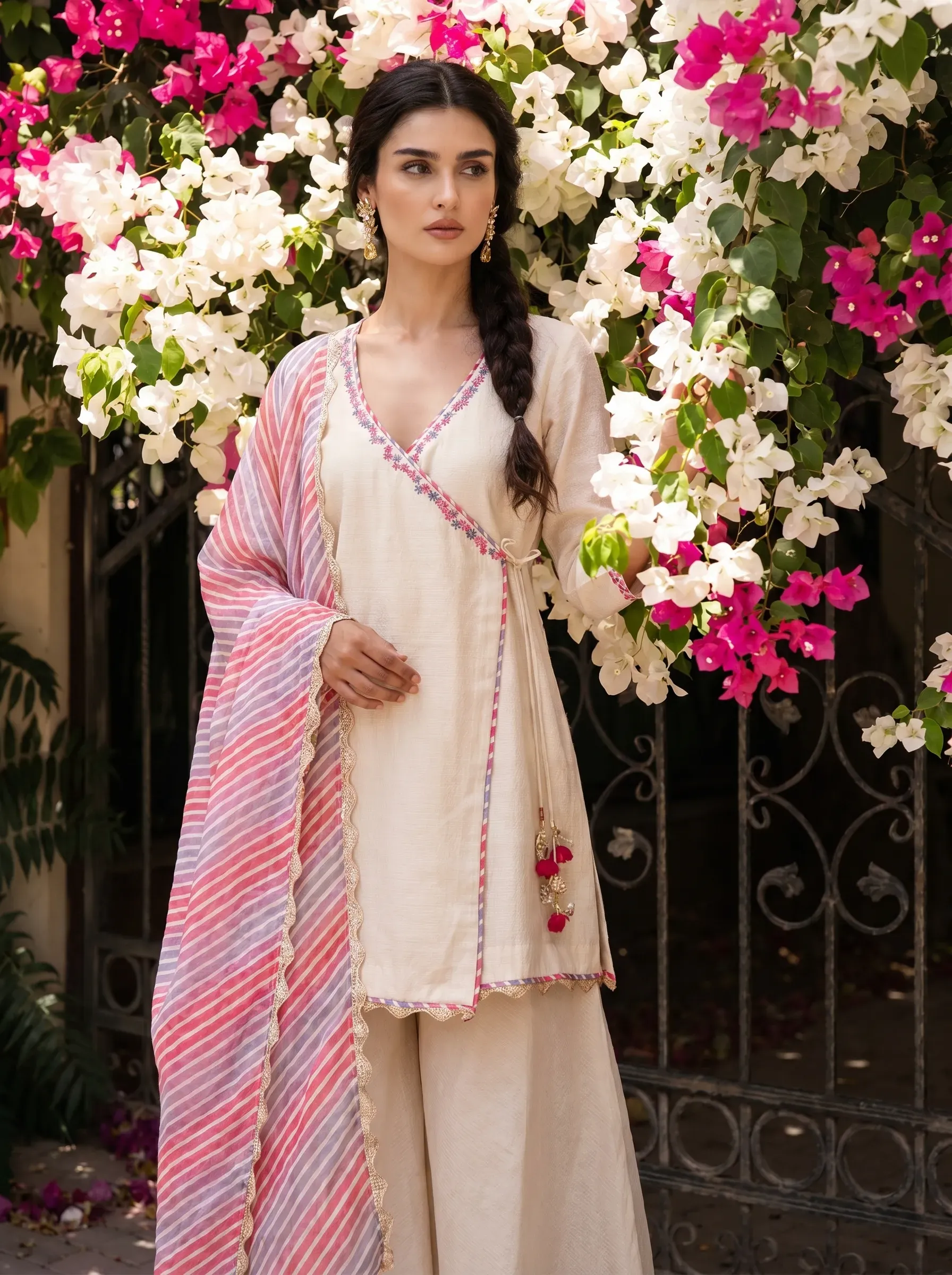 Model wearing an everyday ethnic suit set